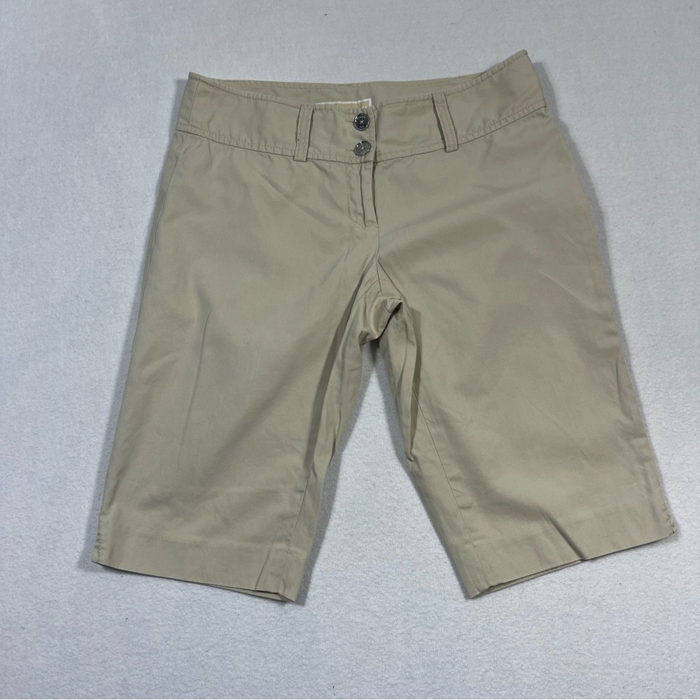 Michael Kors Womens Bermuda‎ Shorts Mid Rise Belt Loops Khaki Size 2